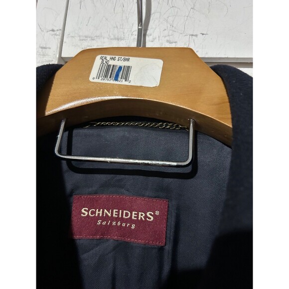 Schneiders Salzburg Men’s Classic Wool Cashmere Coat size 44US No Tag Navy Blue - Picture 6 of 8